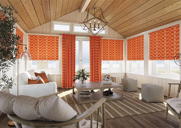 Orla Kiely Jumbo Linear Stem, Persimmon - Made to Measure Curtains - Image 7